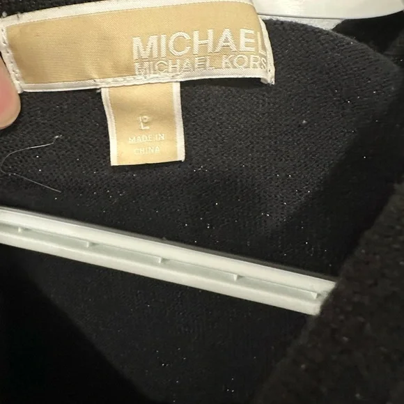 Michael Kors Black Cowl Neck Sweater with Fringe - Picture 2 of 4